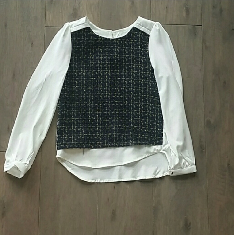 Tweed Front Blouse XS